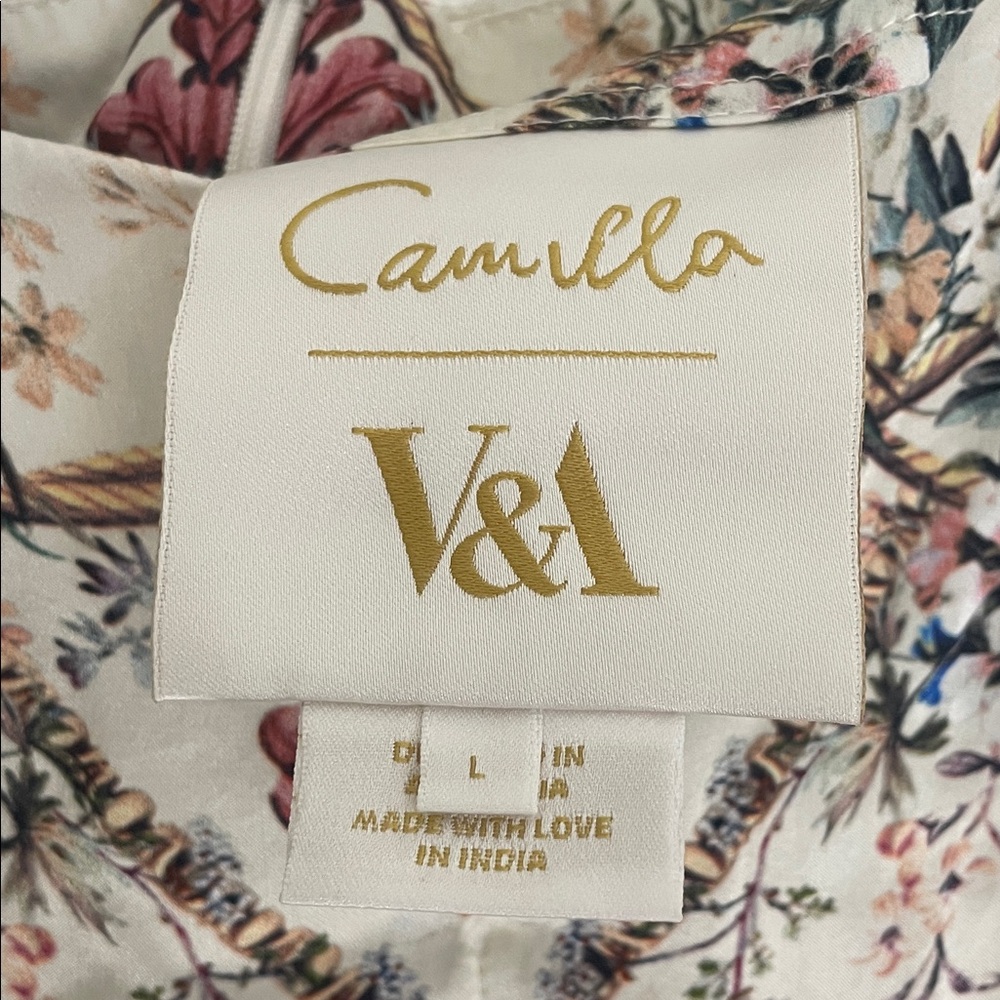 Camilla Floral Silk Shorts with Vibrant Colors and beautiful lace